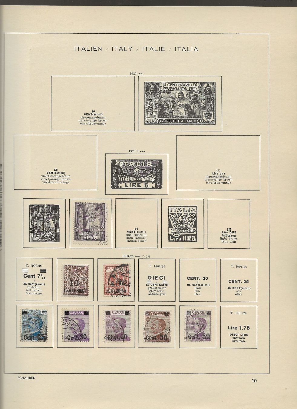 Alle Briefmarken: Marken Italien 1921 bis 1930 – Gebraucht aus Au ZH von xelagreb01 2
