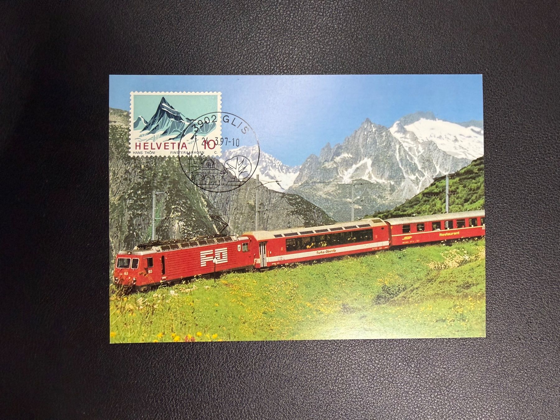 Alle Briefmarken: Maximumkarte Furka - Oberalp - Bahn 1997 – Gebraucht aus oberrüti von jeanmei