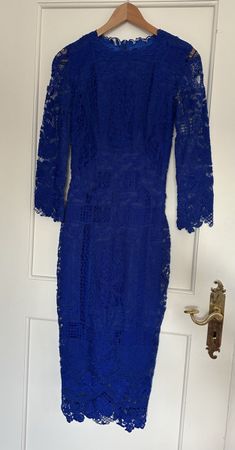 Ermanno Scervino Spitzenkleid blau Groesse 40