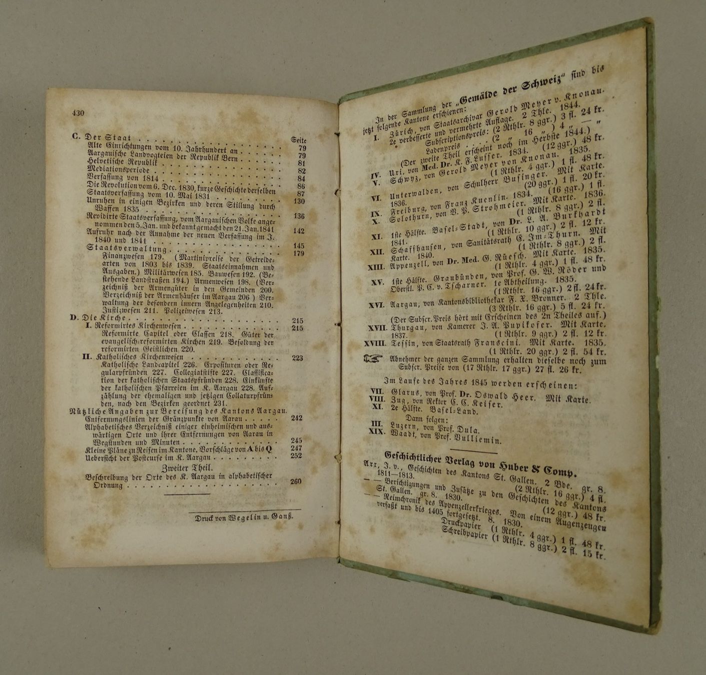 Bücher: DER CANTON AARGAU, 2 BÄNDE KOMPLETT, 1844 – Gebraucht aus Grüningen von Kartensammler 8