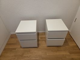 2 IKEA KULLEN - White Nachttisch / Drawer / Bedside Table