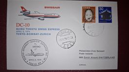 Swissair Tokyo - Bombay Zürich 05.04.1974
