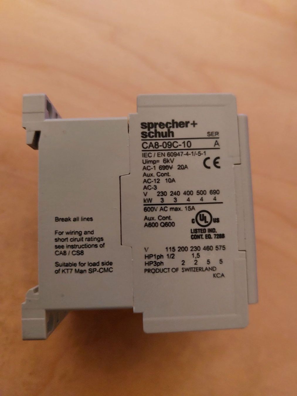 Elektronikbauteile: Schütz  SPRECHER+SCHUH CA8-09C-10 – Neu (gemäss Beschreibung) aus Hägendorf von nevecon 2
