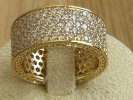 Luxus Elegante Ring Memoire Zirkonia 18/8 Farbe : Gold