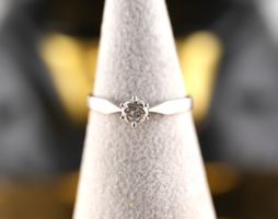 Solitärring Weissgold 18K