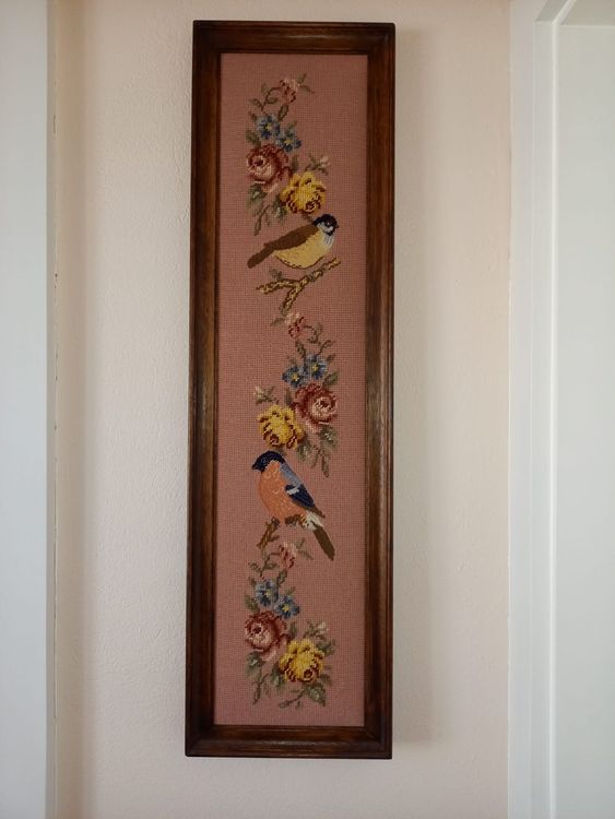 Tableau Motif Oiseaux Au Point De Gobelin 85cm 24cm Kaufen Auf Ricardo