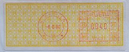 Automatenmarke 8.8.80 (Meilen) auf Beleg