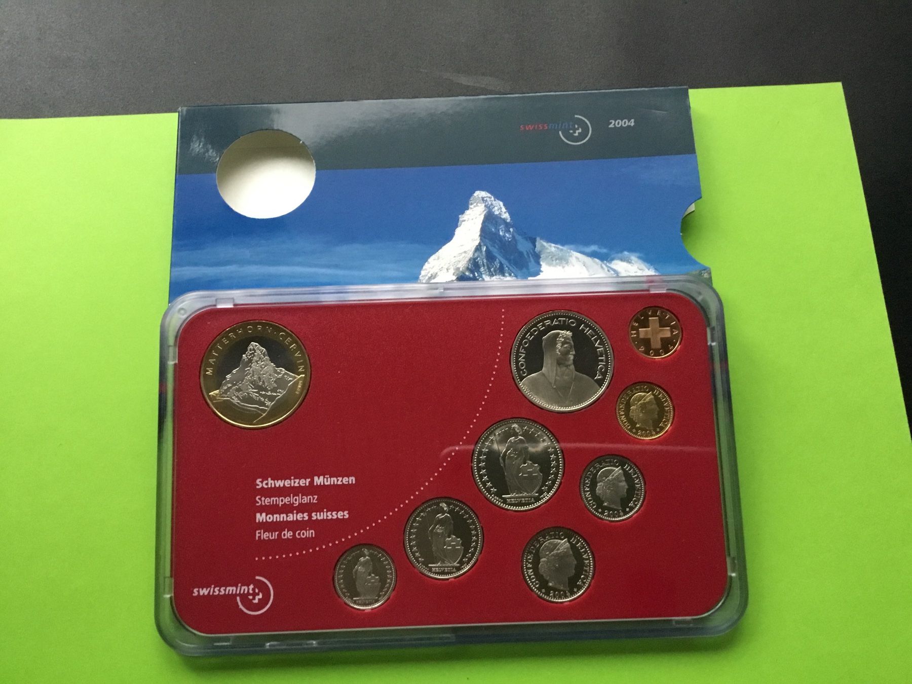 Tutti le monete: Münzsatz Matterhorn 2004 Stgl – Nuovo e nell'imballaggio originale da St. Margrethen SG venduto da alfapeugeot10