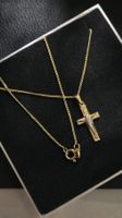 Anhänger Kreuz Korpus aus 333 - 8 Karat Gelbgold rhodiniert