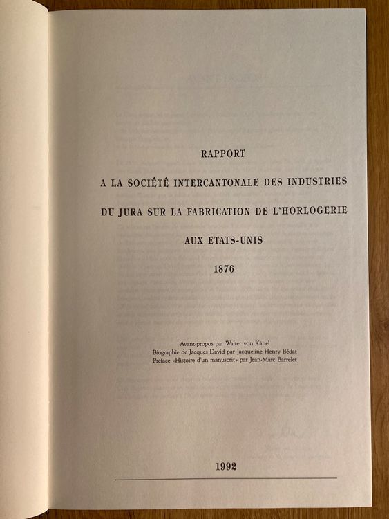 LONGINES 1992 Rapport de Jacques David 1872 (D'occasion) à Orvin