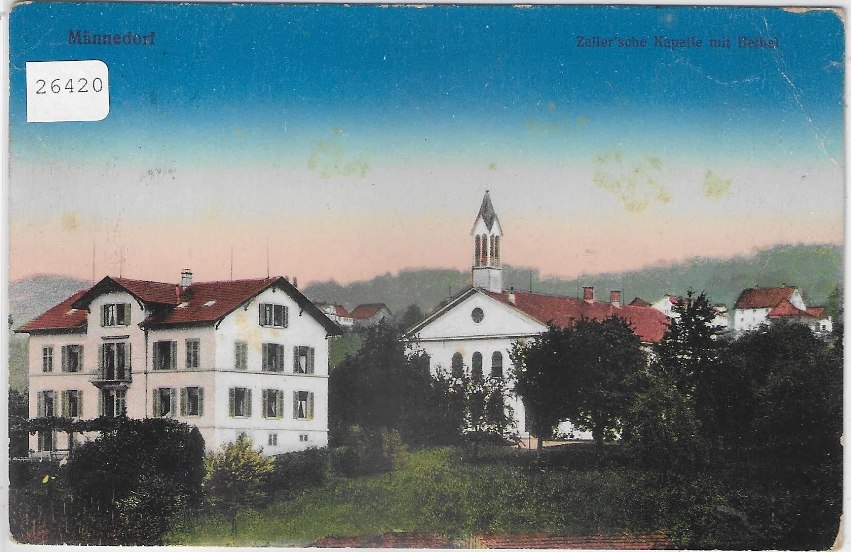 Cartoline postali: Männedorf - Zeller'sche Kapelle mit – Usato da Ettingen venduto da Kartenplanet