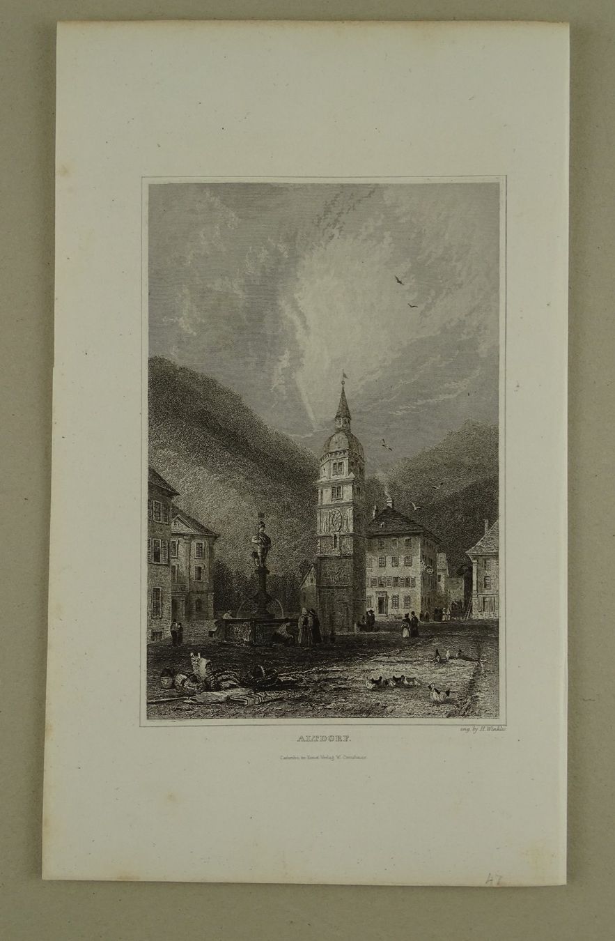 Stiche: ALTDORF, STAHLSTICH 1836/1838 – Gebraucht aus Grüningen von Kartensammler