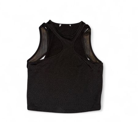 Damen Top Schwarz Netz Einsätze 