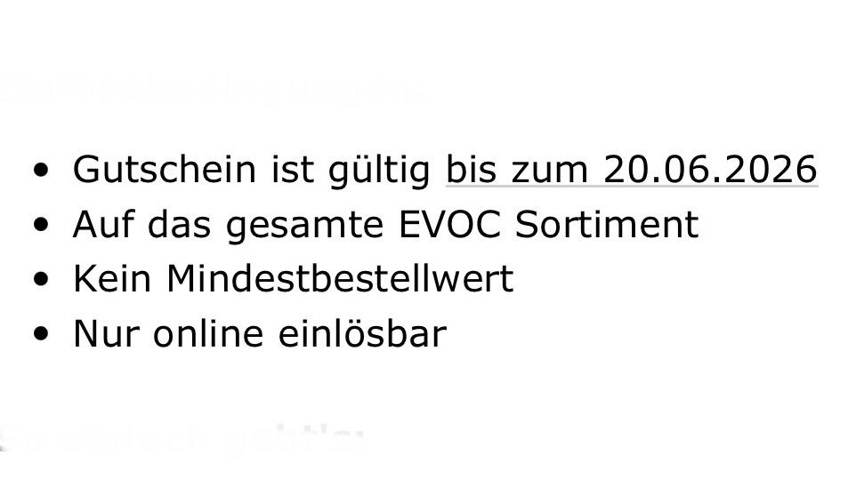 Buoni: Evoc 15% Rabatt Gutschein – Nuovo e nell'imballaggio originale da Zürich venduto da Marcel_2202 1