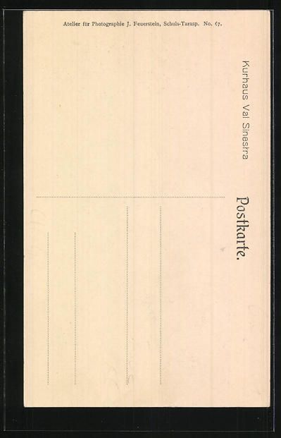 Cartoline postali: Val Sinestra, Blick auf das Kurhaus Val  – Usato da Berlin venduto da bartko-reher 1