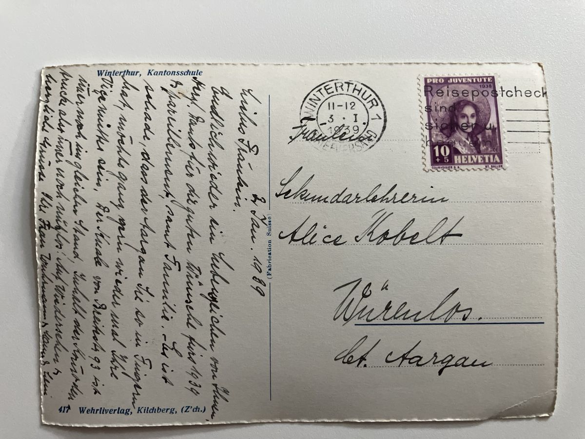 Cartoline postali: AK Winterthur Kantonsschule 1939 – Usato da Zürich venduto da Classic_Collection_Zurich 2