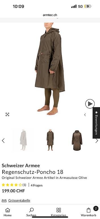 Uniformen: Schweizer Armee Regenschutz-Poncho 18 – Neu und originalverpackt aus Rhäzüns von lan_6zm9 1