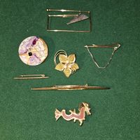 Vintage Broschen Konvolut, 7 Stück, Herbst-Accessoires 🍂