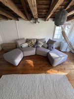 Sofa by LIVOM | modular grey 4 parts with 2 ottomans