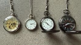 Taschenuhren, 1x Handaufzug, 3x Quarz