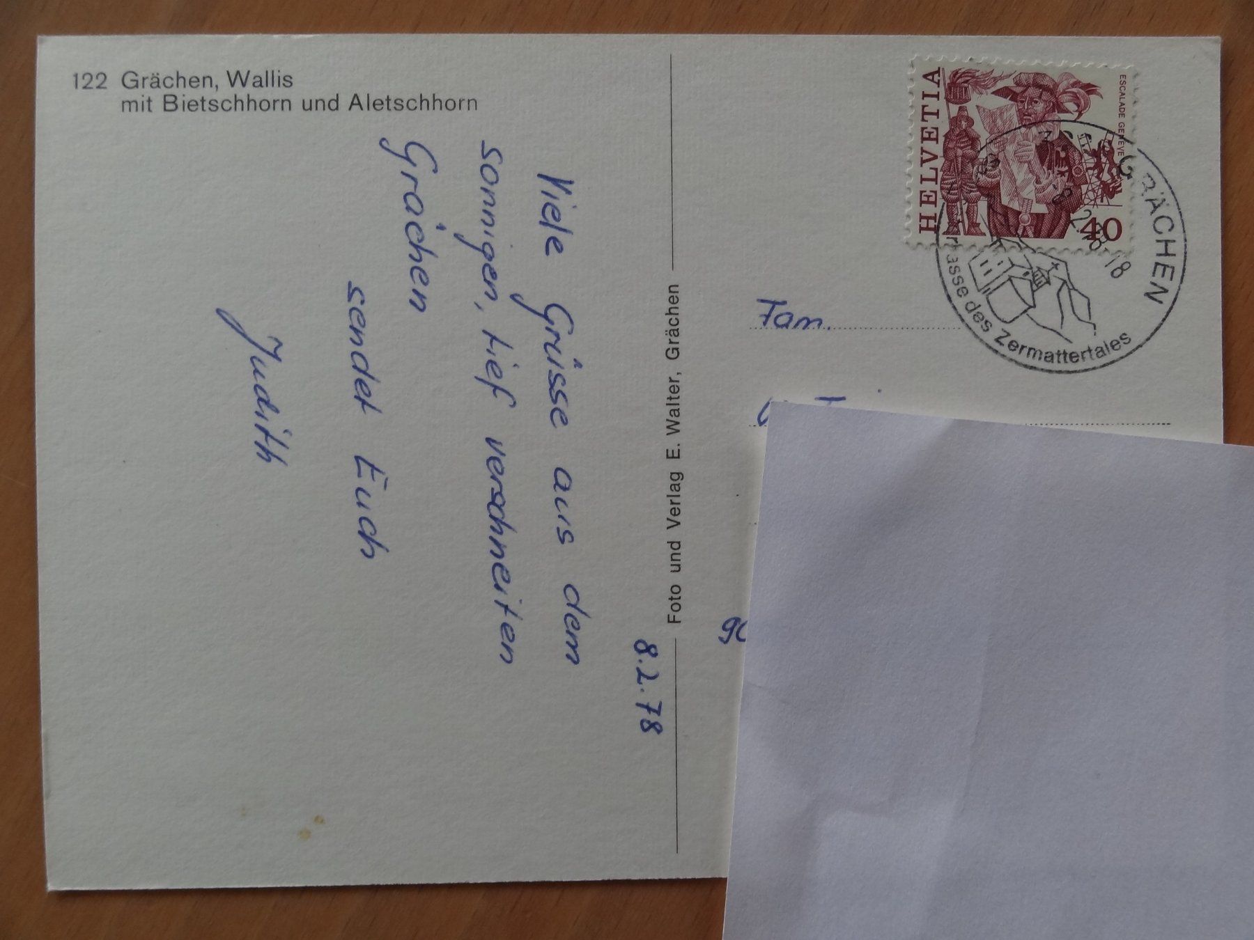 Cartoline postali: Grächen - Wallis - 1978 – Usato da St Léonard venduto da Riglin 1