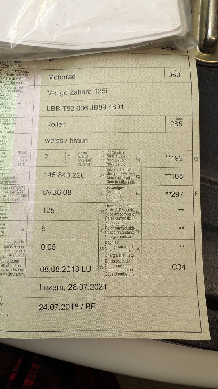 Tell Scooters: Vengo Zahara 125 – Gebraucht aus Pfäffikon ZH von okidokii 6