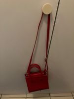 Borsa a tracolla in pelle rossa con manici (artigianato ITA)