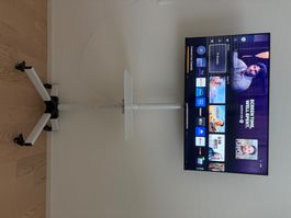 Mobile TV Floor Stand with Shelf White Used Condition