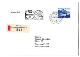 1954 portogerechter Pro Patria R-Brief, Bundesfeier-Stempel