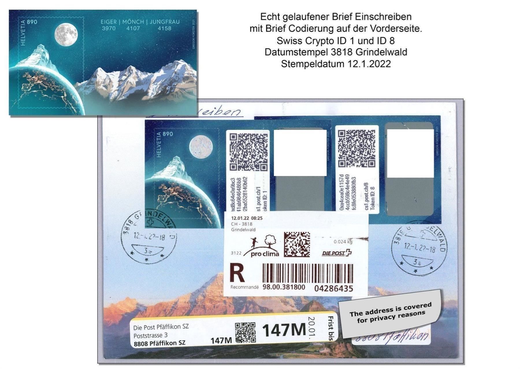 Tutti i francobolli: Swiss Crypto ID:1 ID:8 R-Brief – Nuovo (secondo la descrizione) da Baar venduto da CryptoShop