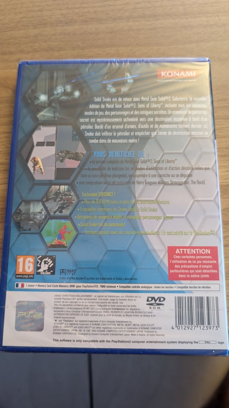 Giochi: Metal Gear Solid 2: Substance (FR) - NEUF - NEU – Nuovo (secondo la descrizione) da Châtel-St-Denis venduto da Mouharf 1