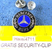 MERCEDES BENZ OLDI AUTO LOGO PIN ENAMEL 22mm m.SECURITY-CLIP