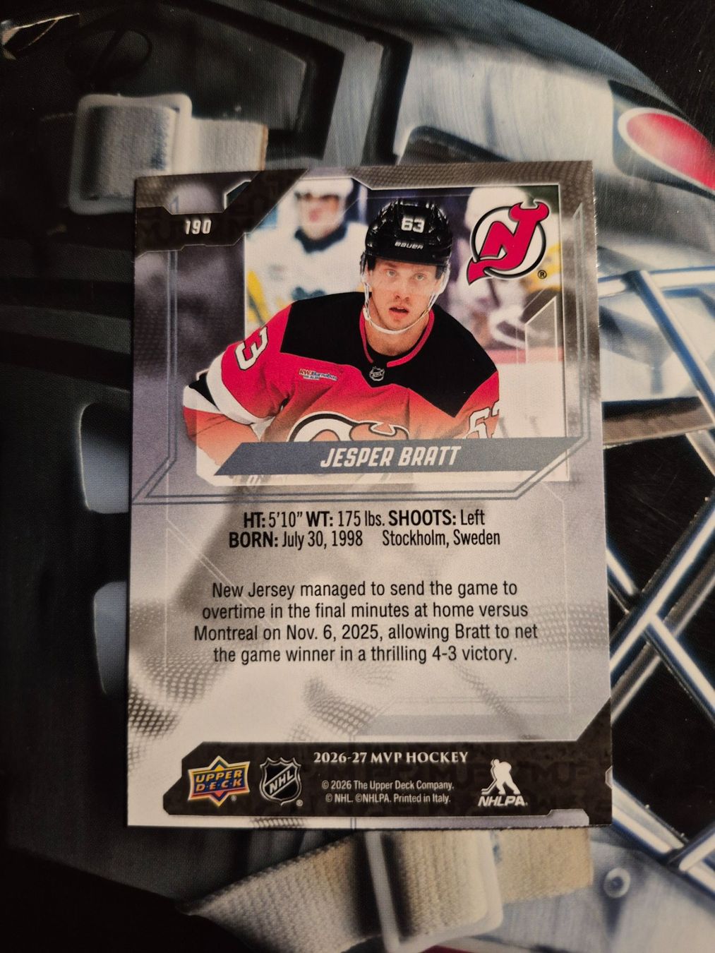 NHL Sammelbilder & Trading cards: NHL Jesper Bratt New Jersey Devils – Gebraucht aus Treiten von Sauber73 1