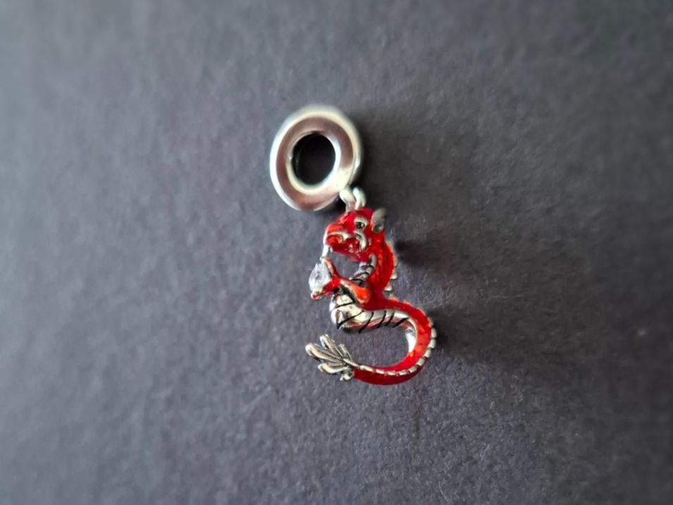 Ciondoli: Silber Charm chinesischer Drache rot +Garantie – Nuovo (secondo la descrizione) da Rotkreuz venduto da Carbone_Bijou-Shop 2