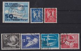 DDR 1949/50: 7 Anfangswerte - Kat. 80 (billigste Stempel)
