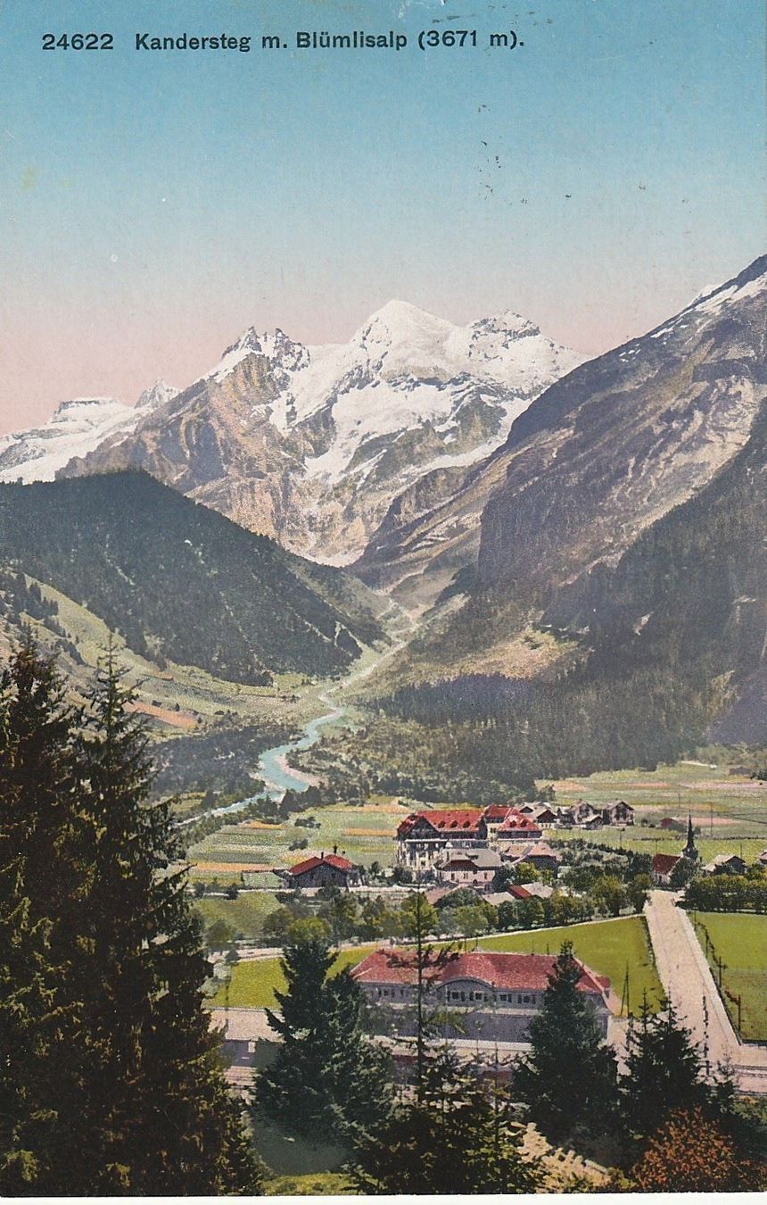 Ansichtskarten: Kandersteg mit Blümlisalp – Gebraucht aus Aarburg von Aare10