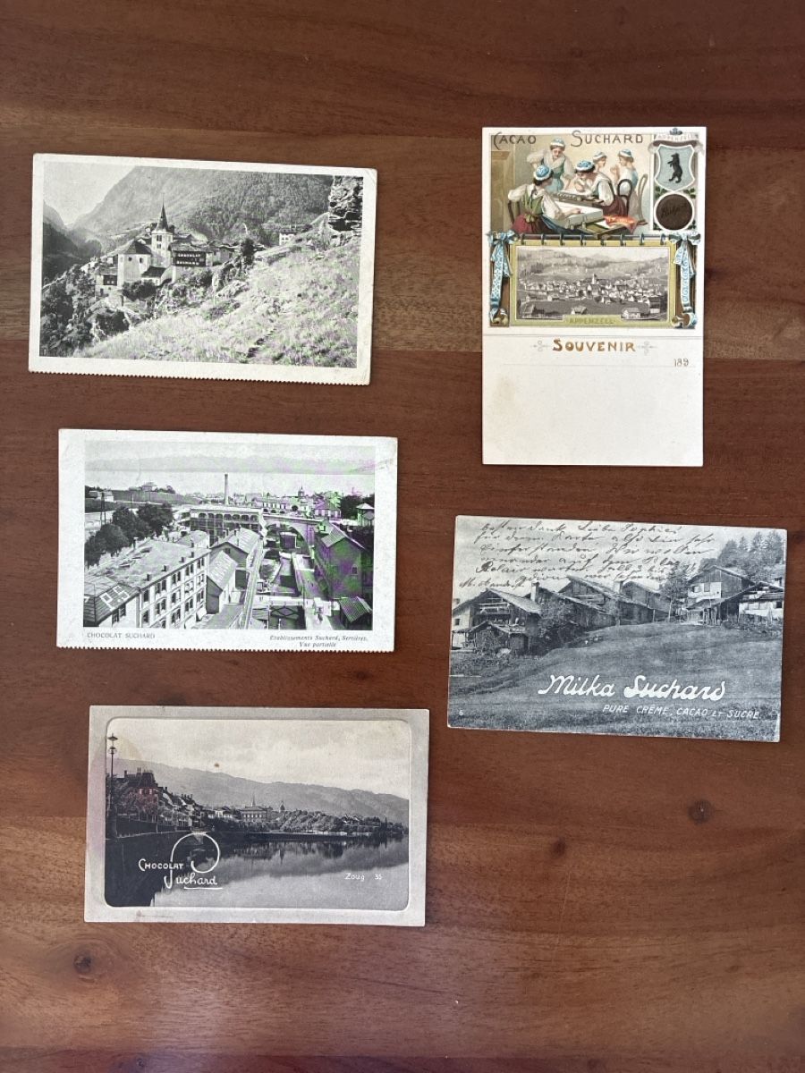 Cartoline postali: 5 Ansichtskarten Schweiz von Chocolat Suchard VD – Usato da Oftringen venduto da Cla.vD.74