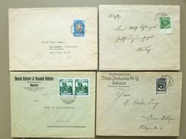 FL - Lot:  4 Bedarfsbriefe 1922 - 1930