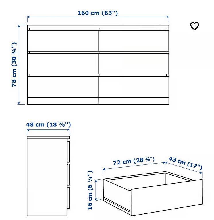 Commodes: grosse kommode malm von ikea – D'occasion à Oberwangen TG par ren_7yt7 1