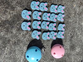 Holzperlen Hase Clips Neu Nuggi Ketten