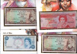 Welt banknotenbrief 4 stück UNC nice lot