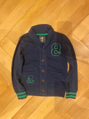 Dunkelblaue sportlich-elegante H&M Collegejacke Gr. 134/140
