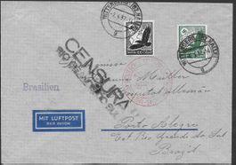 1937 Luftpost Europa - Südamerika Porto Alegre Zensur ab 1.-