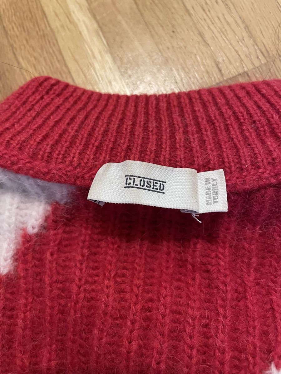 Closed Maglioni & Felpe: Closed Strickpullover Rot/Weiss Gr. XS Winter-Look! – Usato da Zürich venduto da ocimen 3