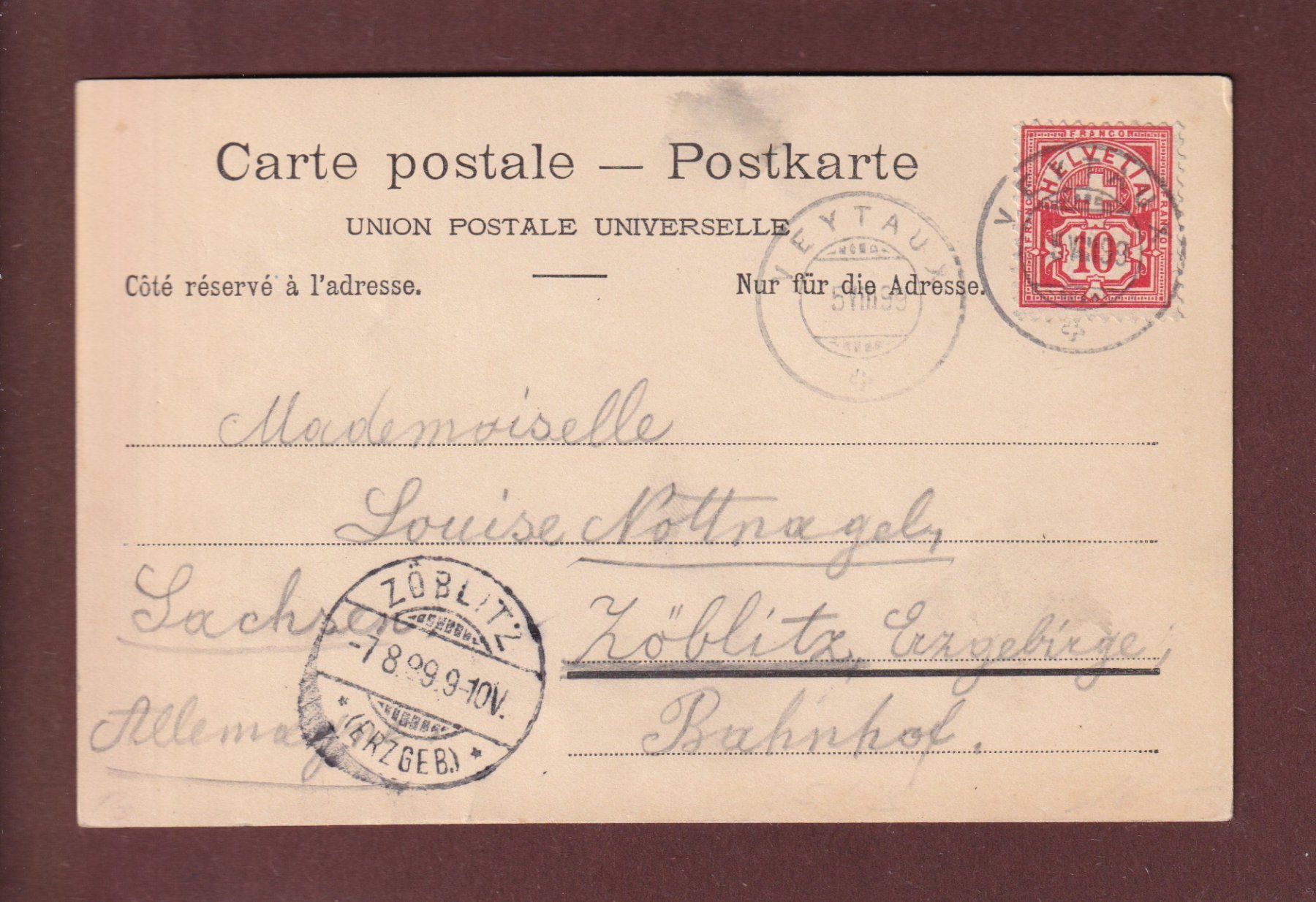 Cartoline postali: LE BOUVERET - Débarcadère - 1899 CPN – Usato da Pully venduto da nicecards 1
