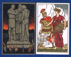 8 Bundesfeierkarten 1915 - 1917 gelaufen