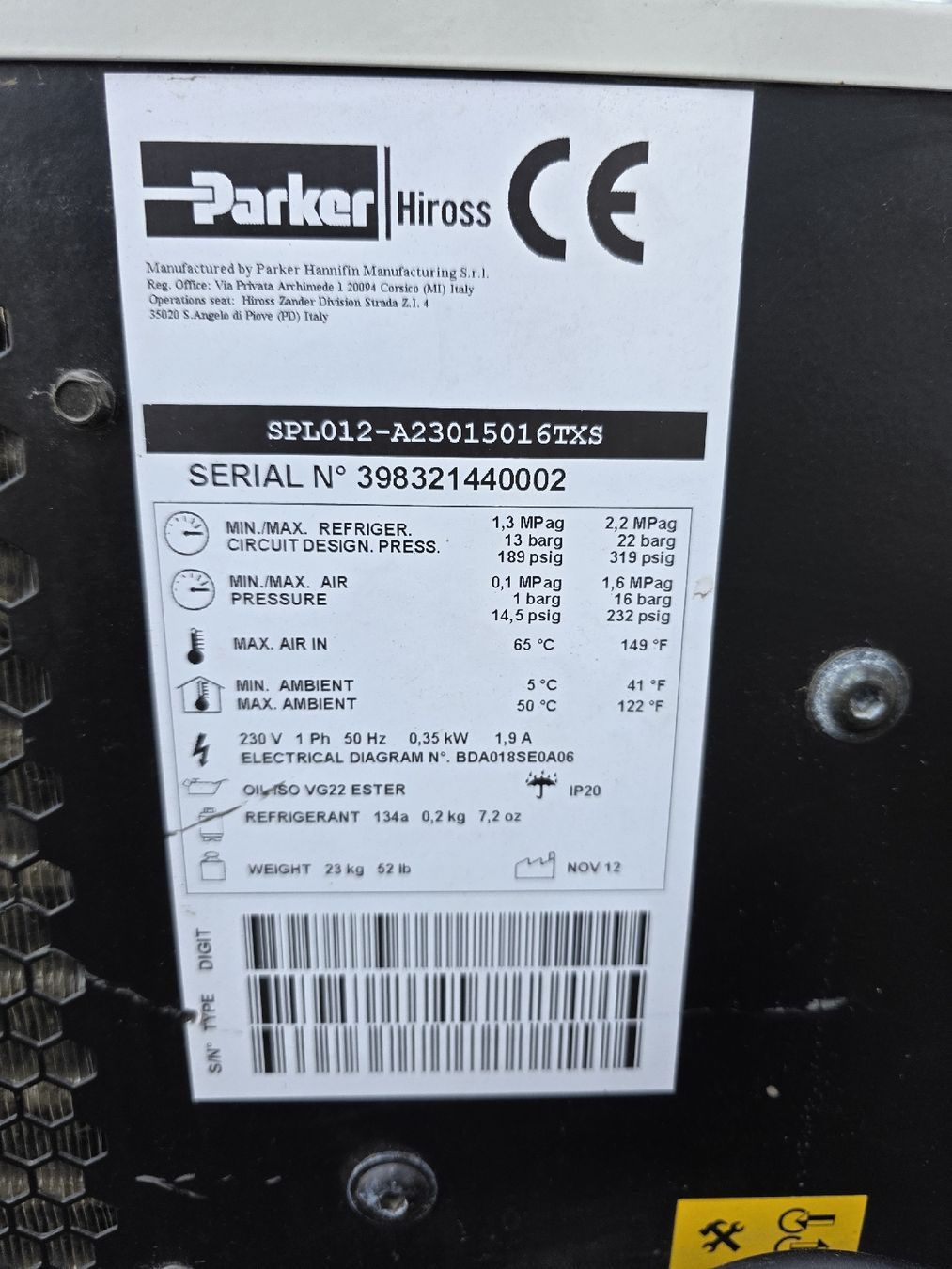 Deumidificatori: Druckluft Trockner Parker – Usato da Baar venduto da alf_682d 1