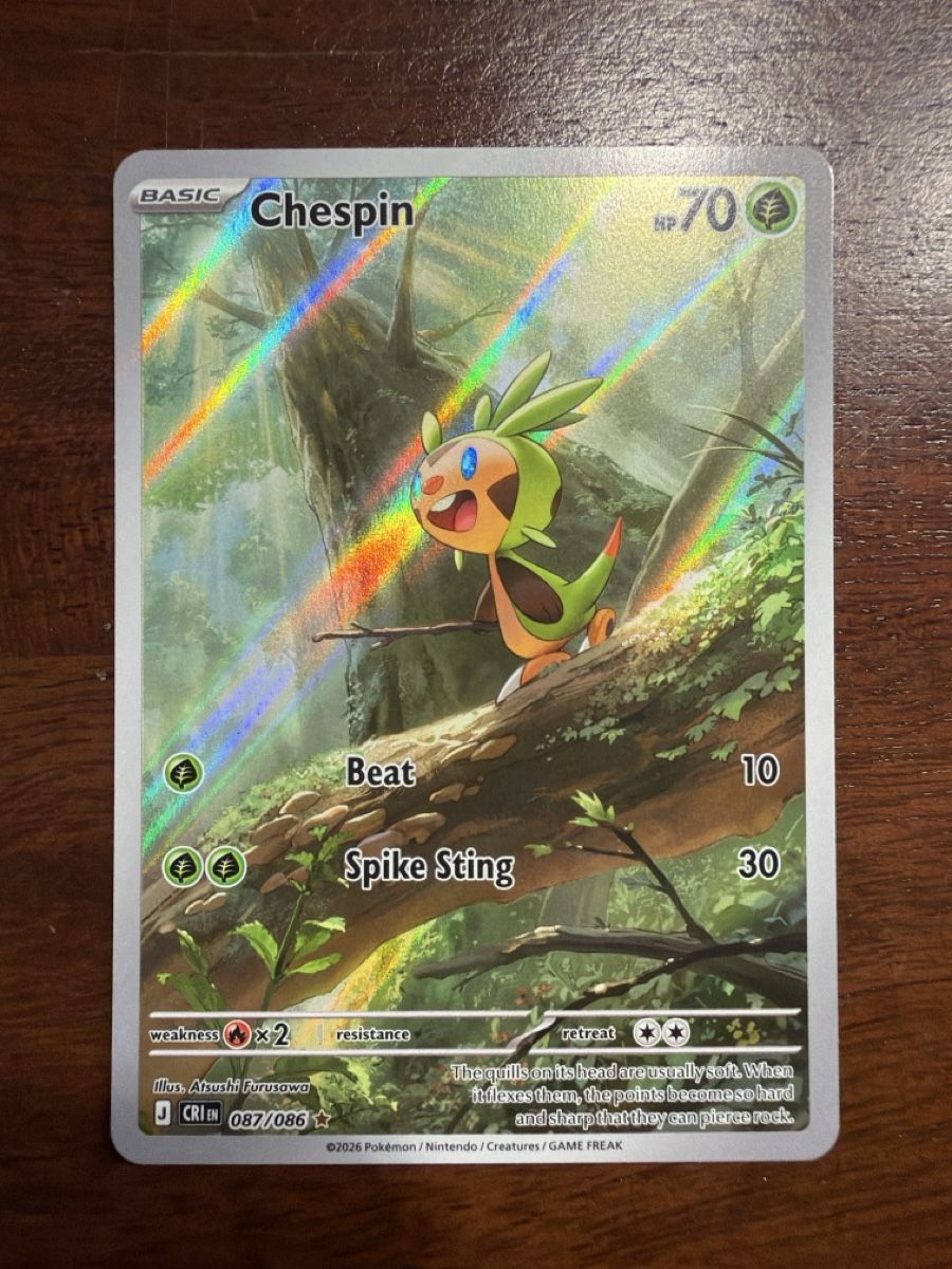 Pokémon Sammelbilder & Trading cards: Chespin (CRI 087) – Neu (gemäss Beschreibung) aus Emmenbrücke von Pack_Ripper