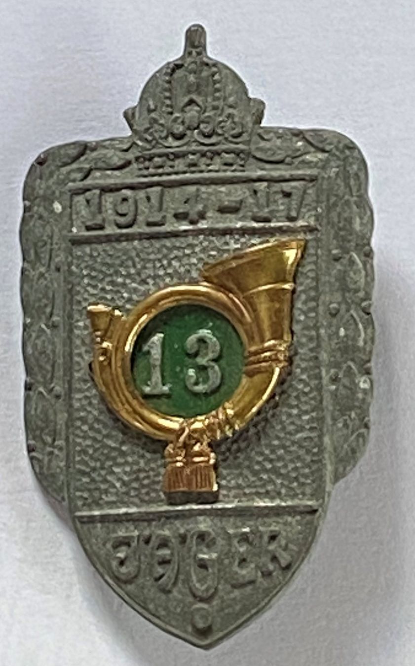 Medaglie: KAPPENABZEICHEN Jäger 13 1914-1917 – Usato da Müstair venduto da 1Collector1