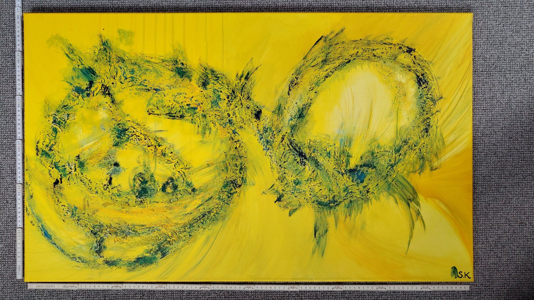 Dipinti: Abstraktes Acrylbild, handgemalt 100x60cm – Usato da Ballwil venduto da bom_ar
